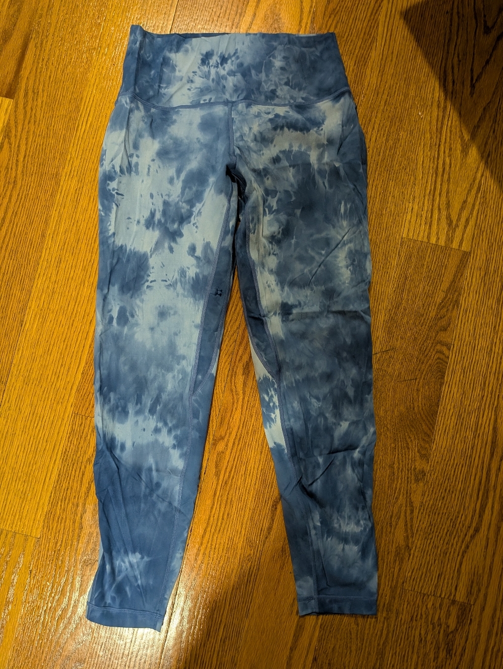 Blue Tie-Dye High-Waist Leggings